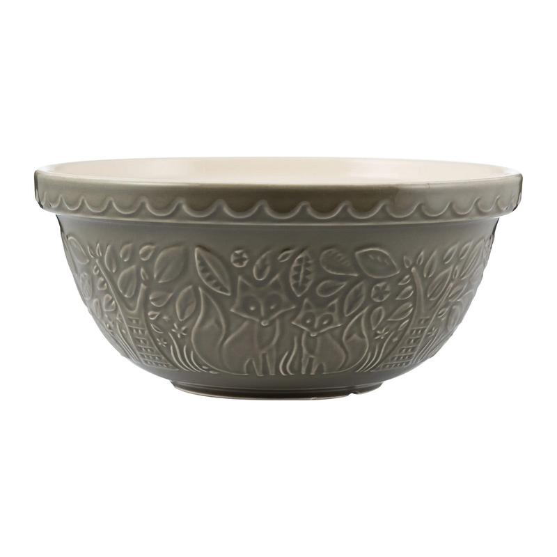Mason Cash In The Forest Fox Size 12 Mixing Bowl, Gray, 4.25 Quart