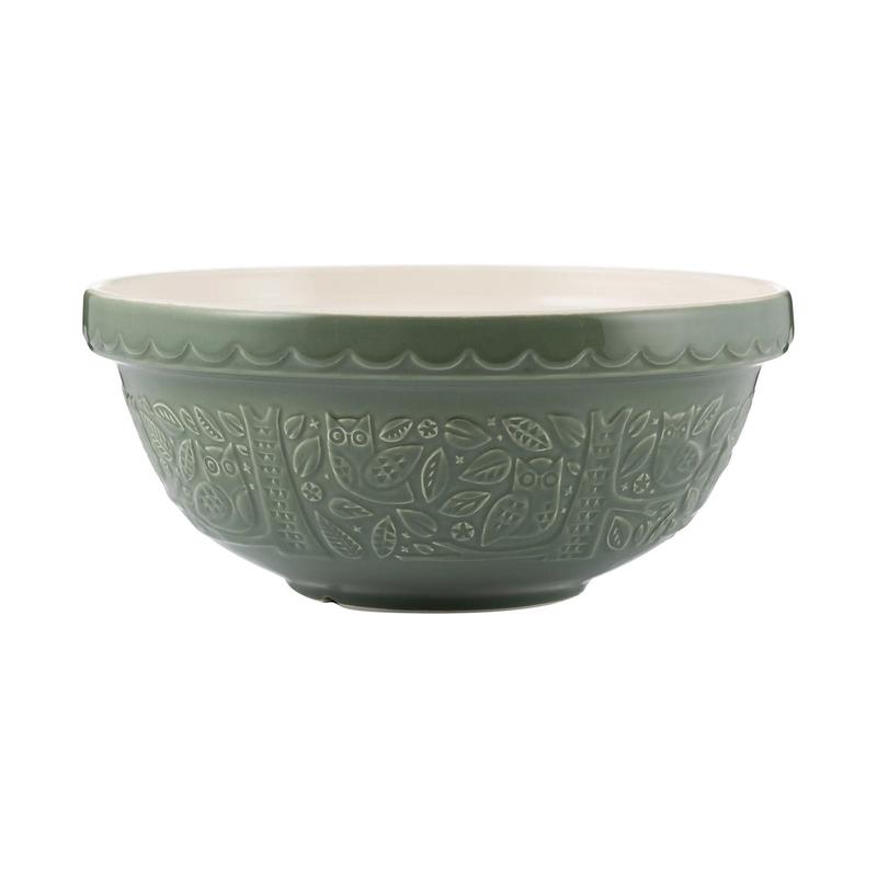 Mason Cash In The Forest Owl Size 18 Mixing Bowl, Dark Green, 2.85 Quart