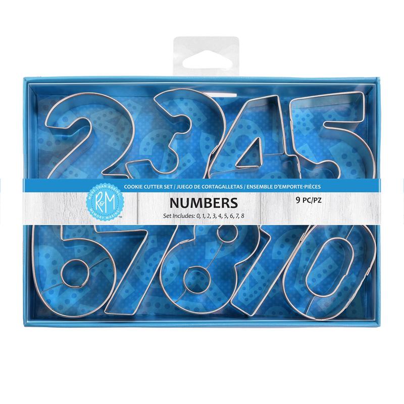 R&M International 2.5 Inch Numbers Cookie Cutters, Set of 9