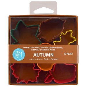R&M International Mini Autumn Color 6 Piece Cookie Cutter Set