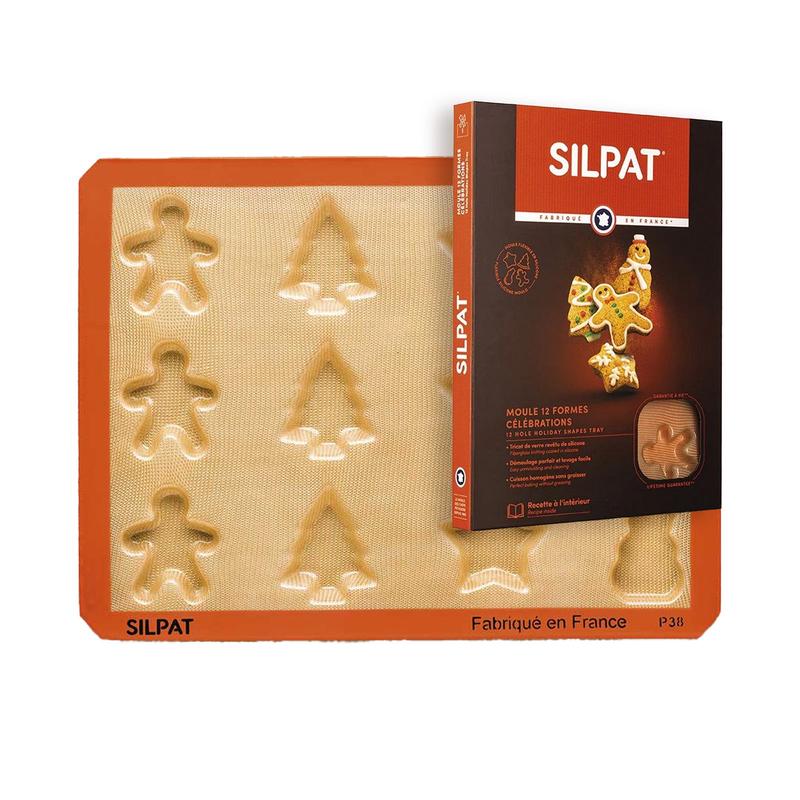 Silpat Perfect Non-Stick 12 Cavity Holiday Treats Baking Pan