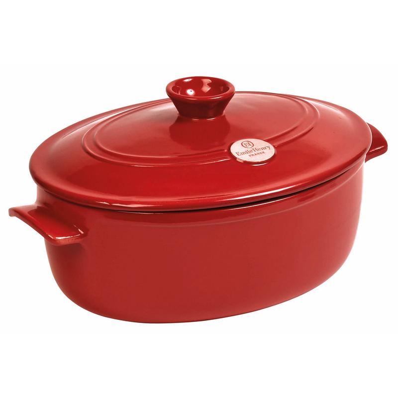 Emile Henry Flame 6.3 Quart Oval Stewpot Dutch Oven