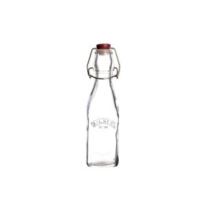 Kilner Scratch Cooking Square Clip Top Bottle  9 oz Reusable Glass Bottle with Airtight Seal