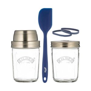 Kilner Sourdough Starter Set  2 Glass Jars, Spatula & Level Markers