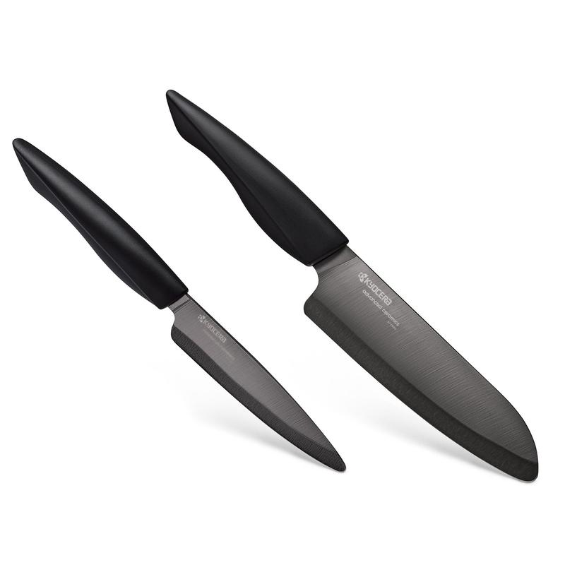 Kyocera INNOVATIONblack 2-Piece Ceramic Knife Set, 6-Inch Chef's and 4.5-Inch Utility