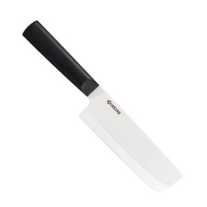 Kyocera INNOVATIONwhite 6-Inch Ceramic Nakiri Knife, White Blade with Non-Slip Black Handle