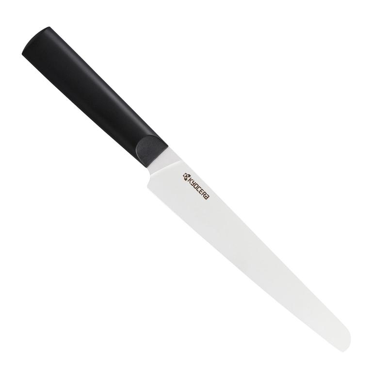 Kyocera INNOVATIONwhite 7-Inch Ceramic Bread Knife, White Micro Serrated Blade with Non-Slip Black Handle