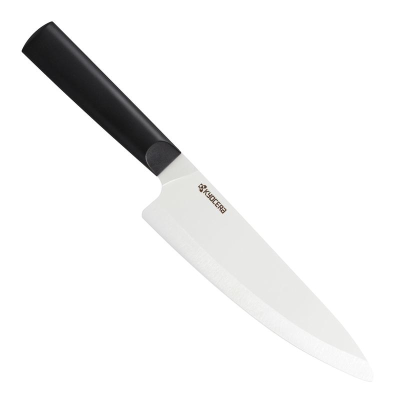 Kyocera INNOVATIONwhite 7-Inch Ceramic Chef's Knife, White Blade with Non-Slip Black Handle