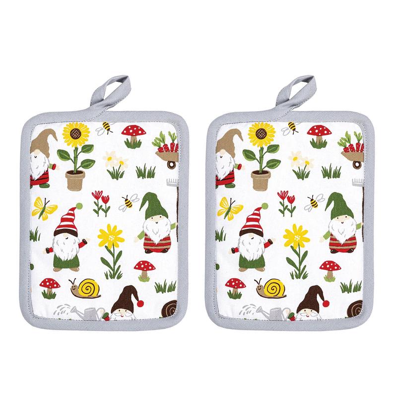 MU Kitchen Designer Potholder, Set of 2, Gnomes