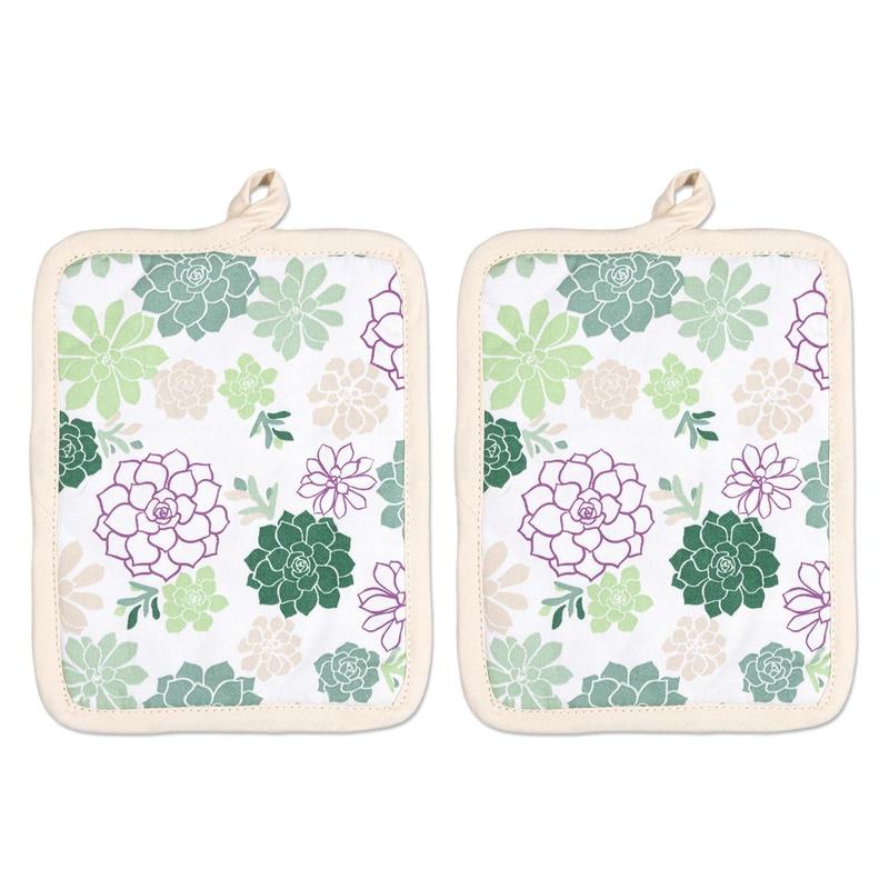 MU Kitchen Designer Potholder, Set of 2, Succulents