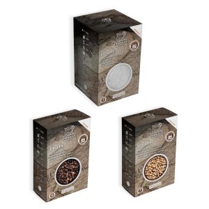 Peugeot Pepper & Salt Sachet Bundle  15 Sachets Total  Sarawak White Pepper (4 x 20g), Tan Hoi Black Pepper (4 x 20g), & Coarse Dry White Salt (7 x 50g)