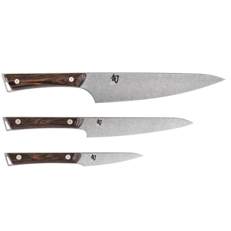 Shun Kanso 3-Piece Starter Knife Set  3.5" Paring Knife, 6" Utility Knife, 8" Chefs Knife