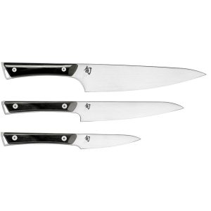 Shun Kazahana 3-Piece Starter Knife Set, 3.5" Paring Knife, 6" Utility Knife, 8" Chefs Knife