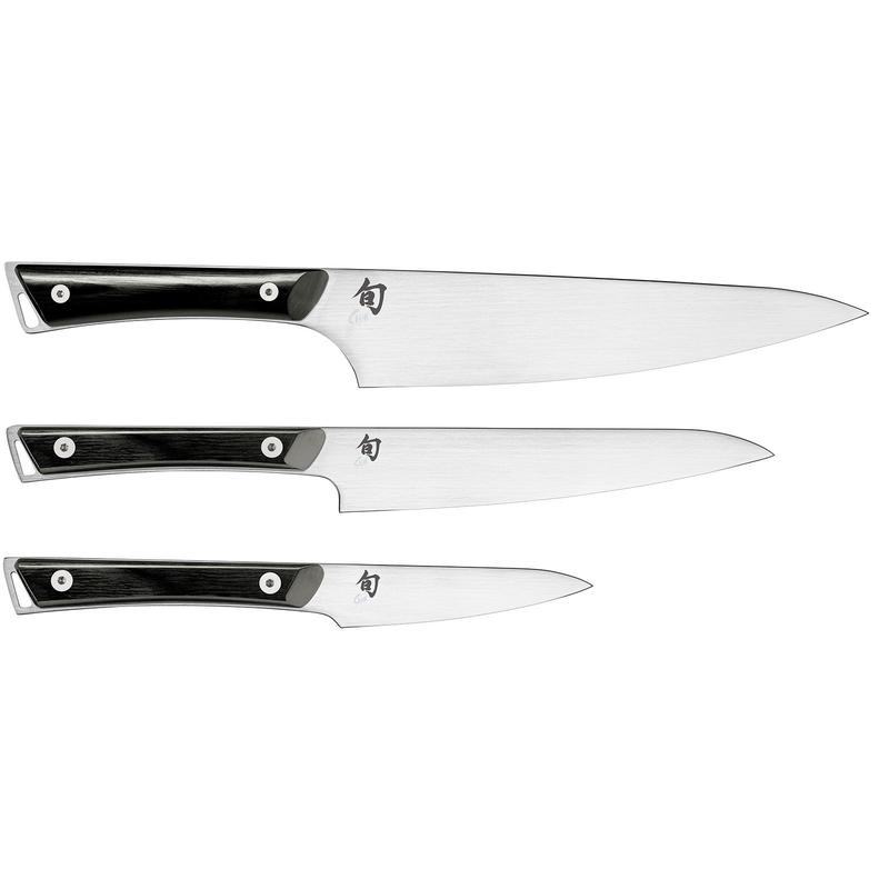 Shun Kazahana 3-Piece Starter Knife Set, 3.5" Paring Knife, 6" Utility Knife, 8" Chefs Knife