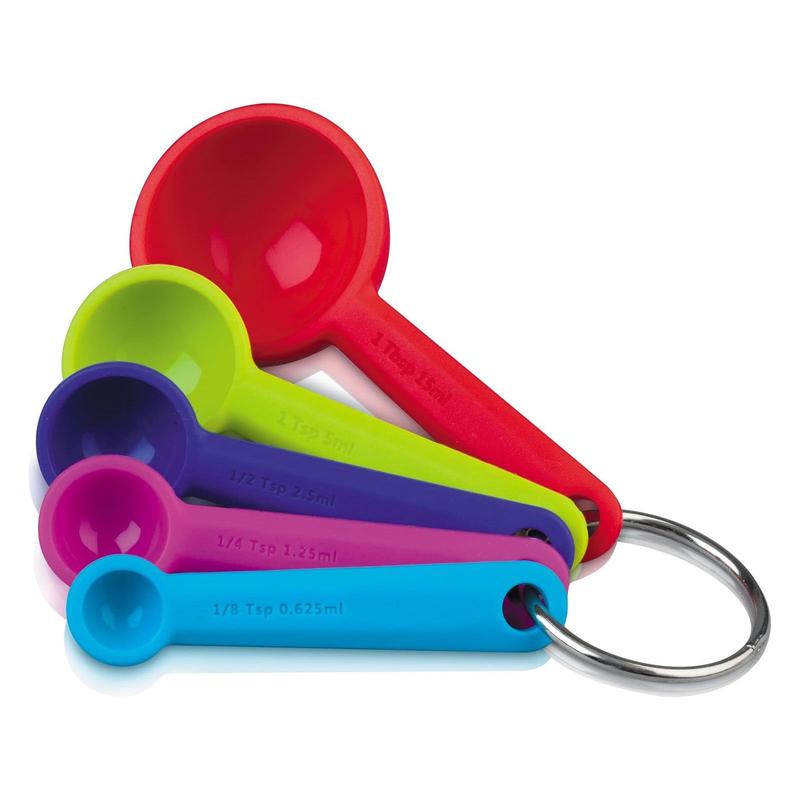 ZEAL Perfect Measure Silicone Measuring Spoons, Set of 5, Multicolored