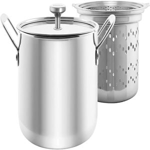 Chantal 3.Clad 7 qt. Stock Pot w/ Pasta-Steamer Insert & Glass Lid