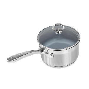 Chantal Induction 21 Steel 2 qt. Saucepan w/ Ceramic Coating and Glass Lid