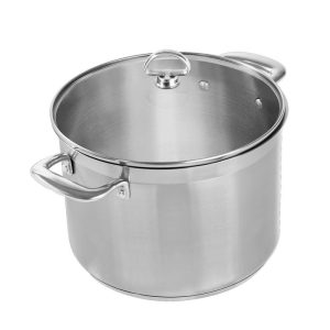 Chantal Induction 21 Steel 8 qt. Stock Pot w/ Glass Lid