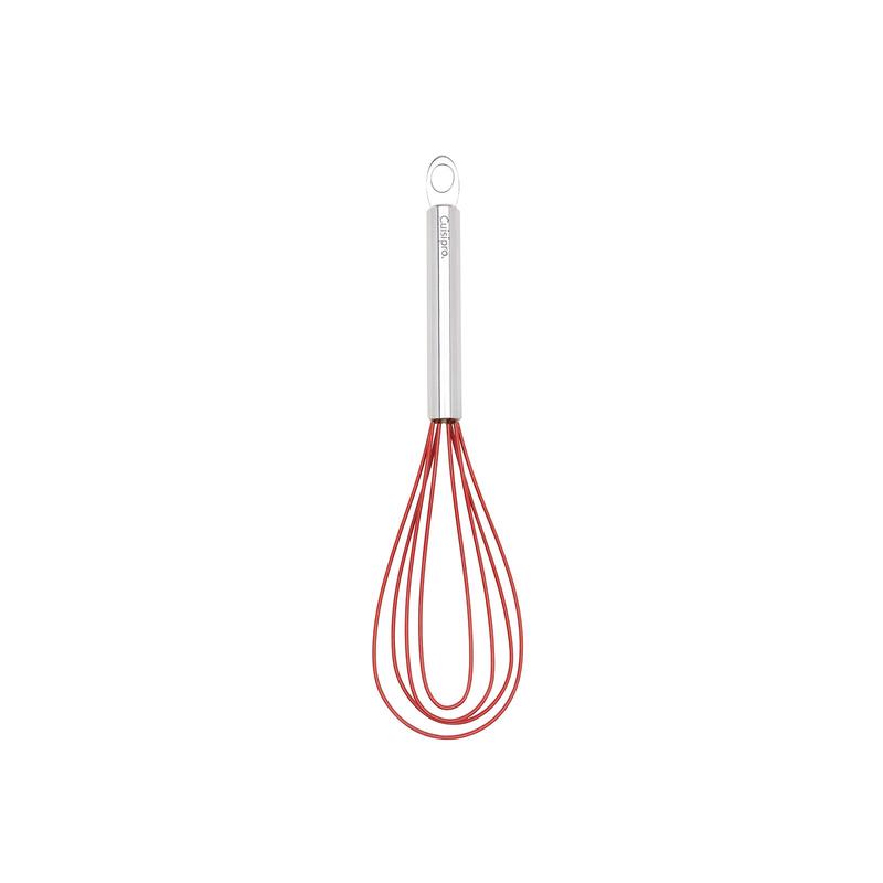 Cuisipro 10 Inch Silicone Flat Whisk, Red