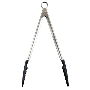 Cuisipro 12 Inch Silicone Locking Tongs, Black