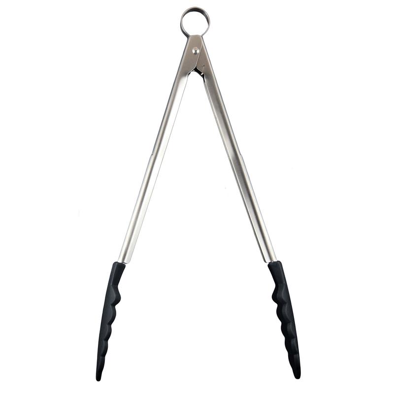 Cuisipro 12 Inch Silicone Locking Tongs, Black