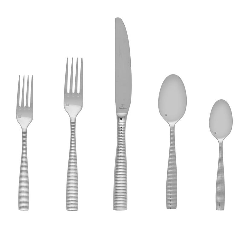Fortessa Ringo 18/10 Stainless Steel Flatware 5 Piece Place Setting