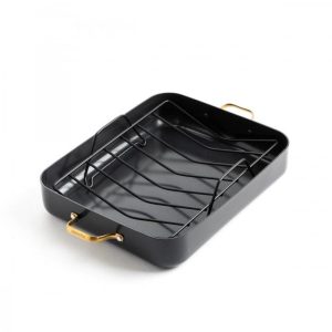 Greenpan Padova Reserve 13" x 16" Roaster with Rack, Black