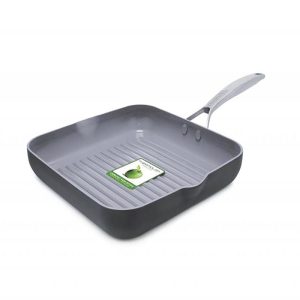 GreenPan Paris Pro 11" Nonstick Square Grill Pan with Pouring Spouts