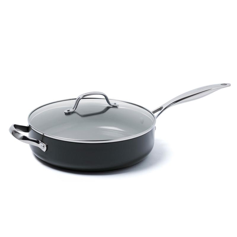 GreenPan Valencia Pro 4.5 Quart Covered Saute Pan with Helper Handle