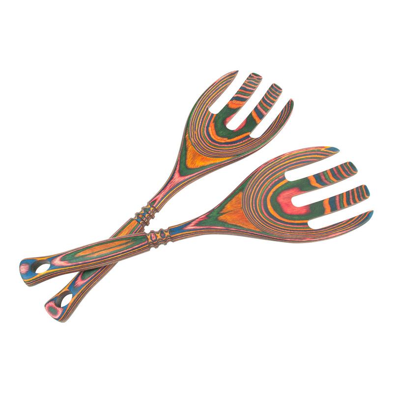Island Bamboo Pakkawood 12-Inch Salad Claws
