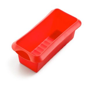 Lekue 9.5 Inch Silicone Plum Cake Baking Mold, Red