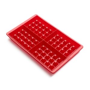 Lekue Silicone Belgian Waffle Mold, Set Of 2, Red