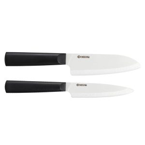 Kyocera INNOVATIONwhite 2 Piece Ceramic Knife Set, 5.5" Santoku, 4.5" Utility Knife