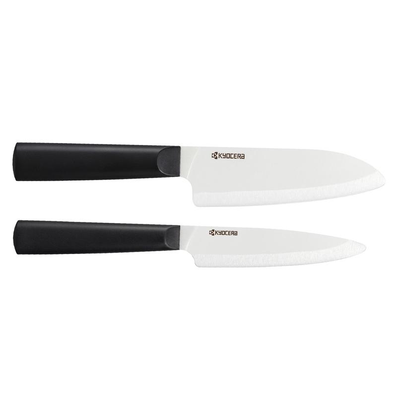 Kyocera INNOVATIONwhite 2 Piece Ceramic Knife Set, 5.5" Santoku, 4.5" Utility Knife