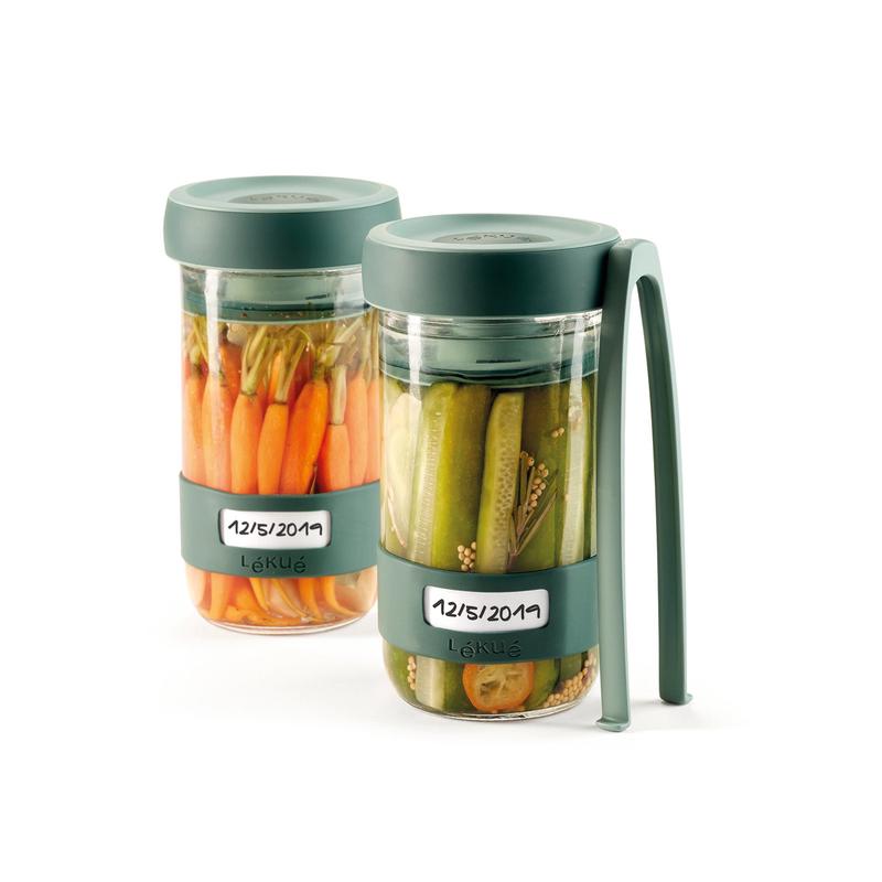 Lekue Pickling & Fermenting Kit, 24 ounce, Green