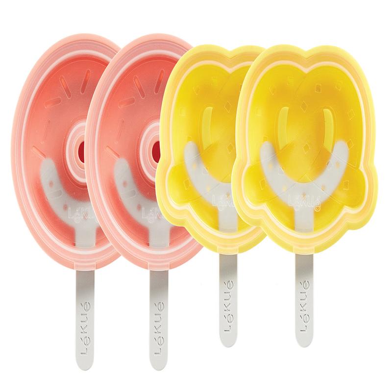 Lekue Pretzel & Donut Shapes Ice Cream Pop Mold, Set of 4