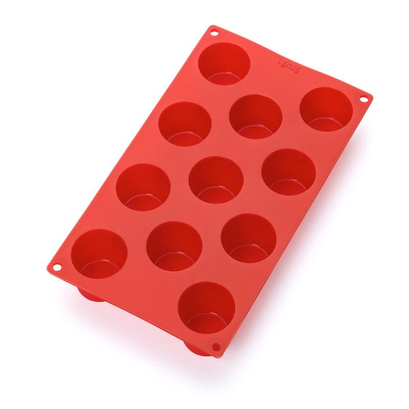 Lekue Silicone 11 Cavity Mini Muffin Baking Mold, Red
