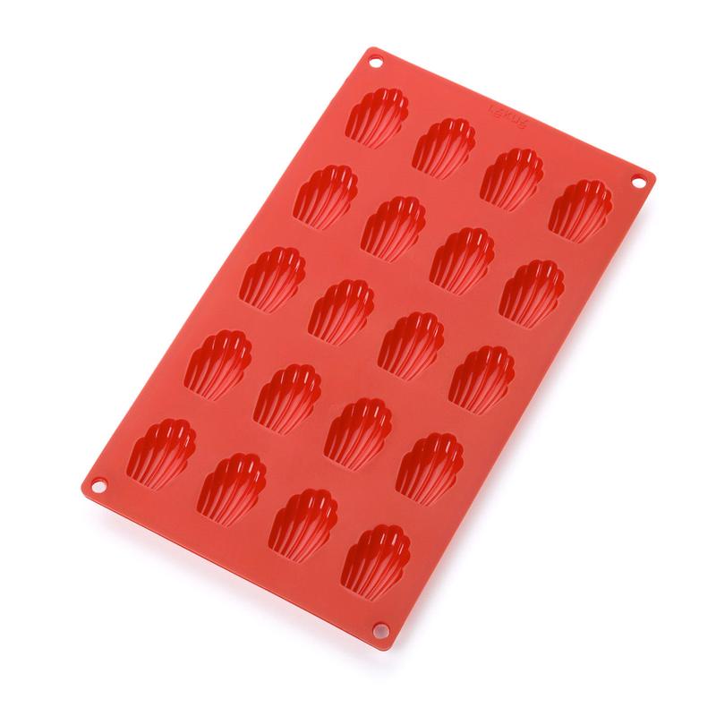 Lekue Silicone 20 Cavity Mini Madeleine Baking Mold, Red