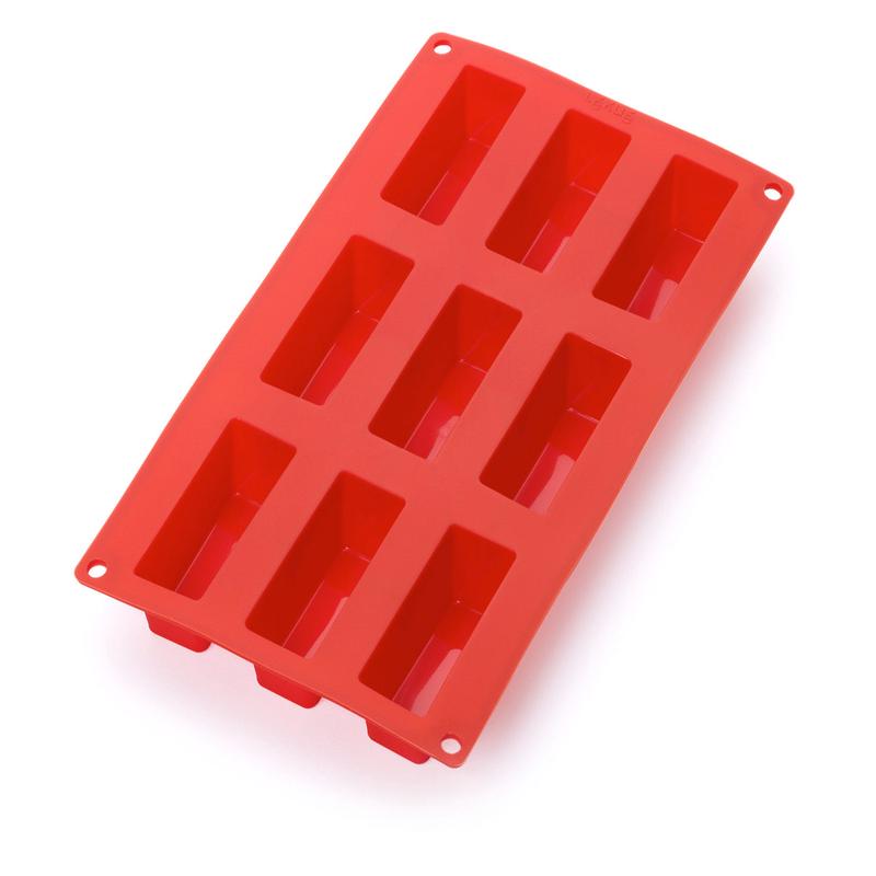 Lekue Silicone 9 Cavity Mini Cake Baking Mold, Red