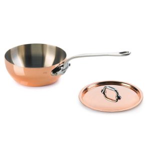 Mauviel M'Heritage M'150s 1.7 qt. Curved Splayed Saute & Lid Stainless Handle
