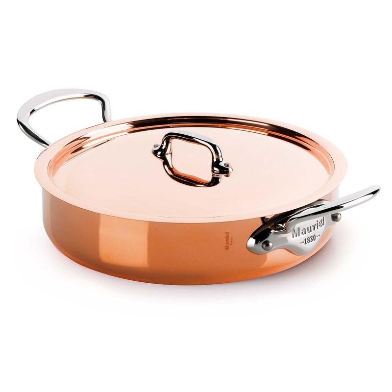 Mauviel M'Heritage M'150s 5.8 qt. Rondeau W/Lid Cast Stainless Handle