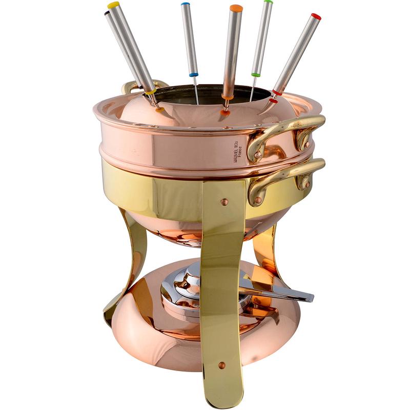 Mauviel M'Tradition 2719.01 Tinned Copper Fondue Pot, 3.4 Qt.