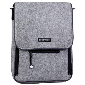 Messermeister 6 Pocket Felt Messenger Bag, Heather Gray