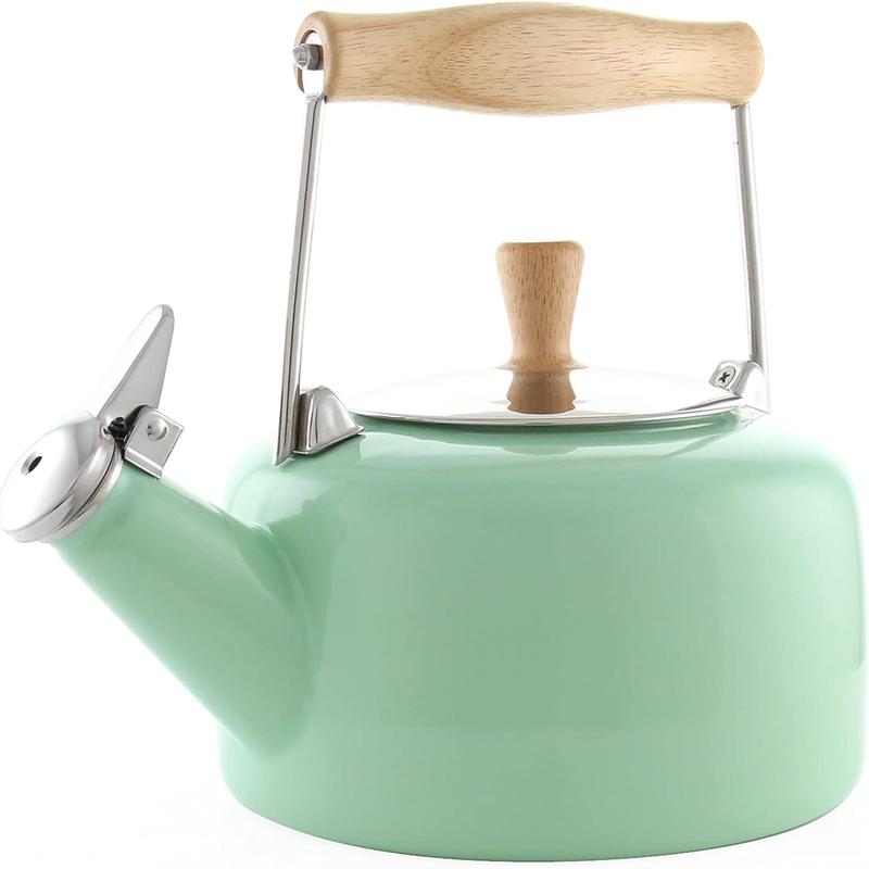 Chantal 1.4-Quart Enamel-on-Steel Sven Teakettle, Mint Green