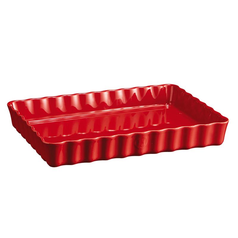Emile Henry Deep Rectangle Tart Dish, Burgundy