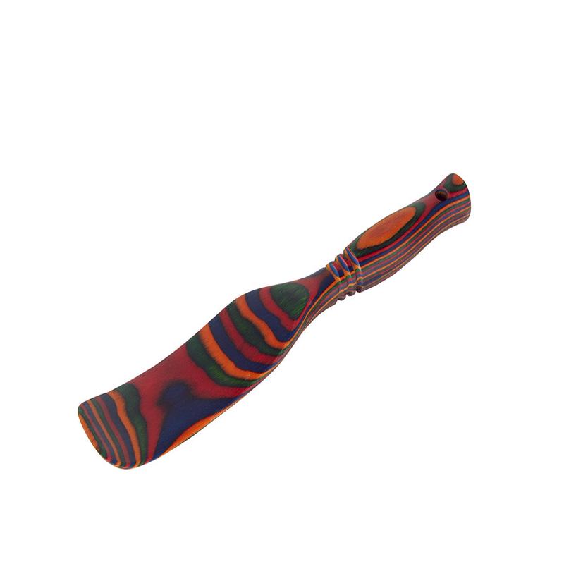 Island Bamboo Pakkawood 11-Inch Spurtle, Rainbow