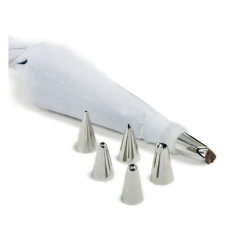 Norpro 8-Piece Cake Decorating Set with Icing Tips & Reusable Bag Kit