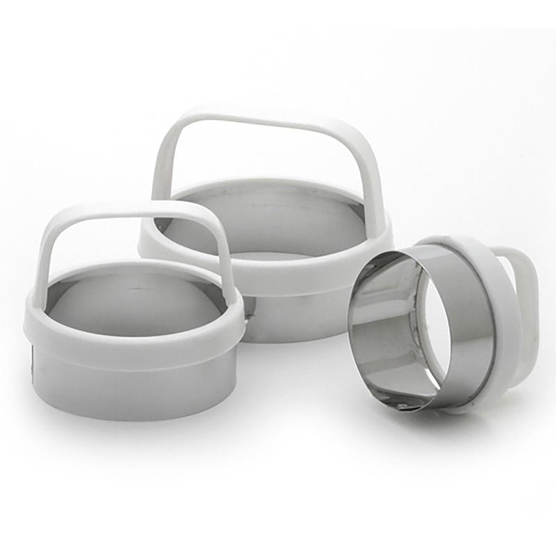 Norpro Biscuit/Cookie Cutters, Set of 3  Stainless Steel, Round, Fluted & Straight Edge