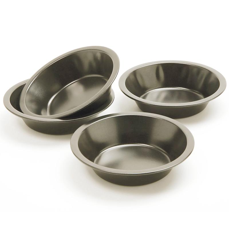 Norpro Nonstick Mini Pie Pans, Set of 4  5-Inch Round Baking Dishes, Silver