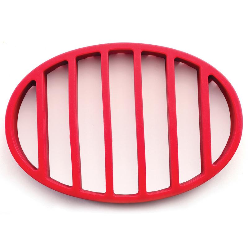 Norpro Oval Silicone Roast Rack, Red, 9 x 6 Inch